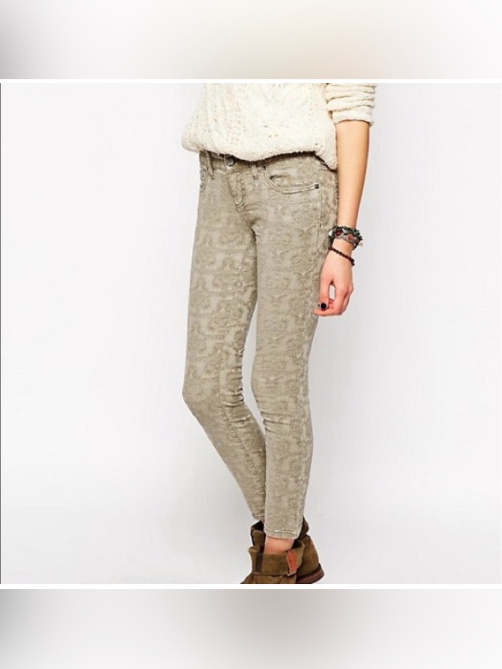 Free People Textured Skinny Jeans